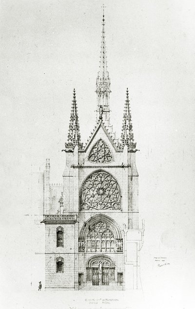 Tekening voor de restauratie van de kapel, Château de Pierrefonds, 1864 door Eugene Emmanuel Viollet le Duc